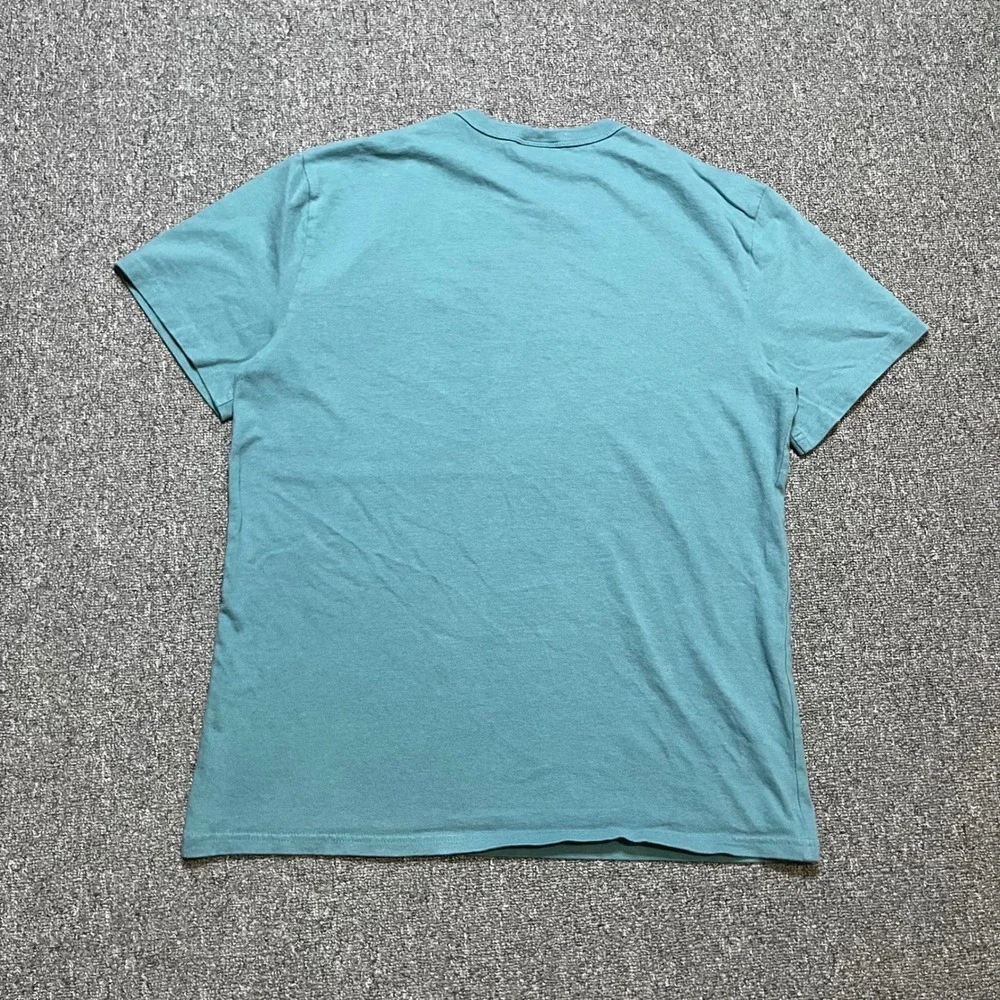 Vintage Champion Embroidered Logo Short Sleeve T-Shirt Teal Blue - Picture 2 of 7